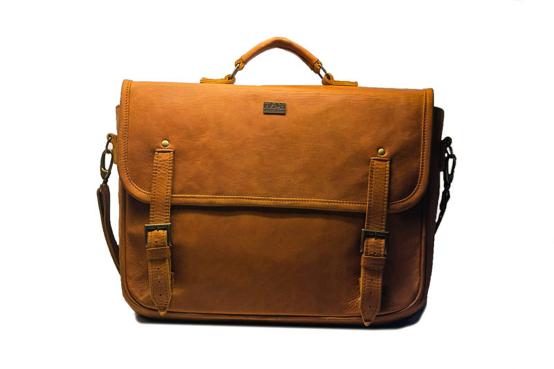 Tan Leather Goods - Alex Laptop Bag | Toffee - KaryKase