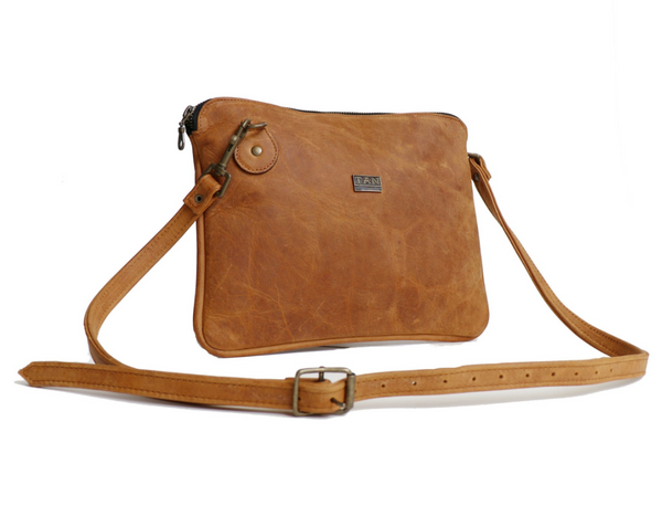 Tan Leather Goods - Taylor Leather Sling Bag | Toffee - KaryKase