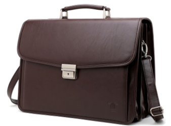 Tosca 3 Division Laptop Briefcase With Front Pocket | Brown - KaryKase