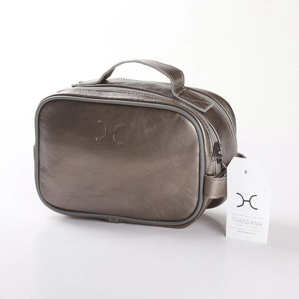 Thandana Unisex Metallic Leather Vanity Case - KaryKase