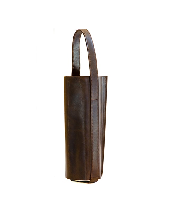 Zemp Picnic 1 Leather Wine Carrier | Waxy Brown - KaryKase