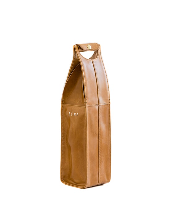 Zemp Pinotage 1 Leather Wine Carrier | Waxy Tan - KaryKase