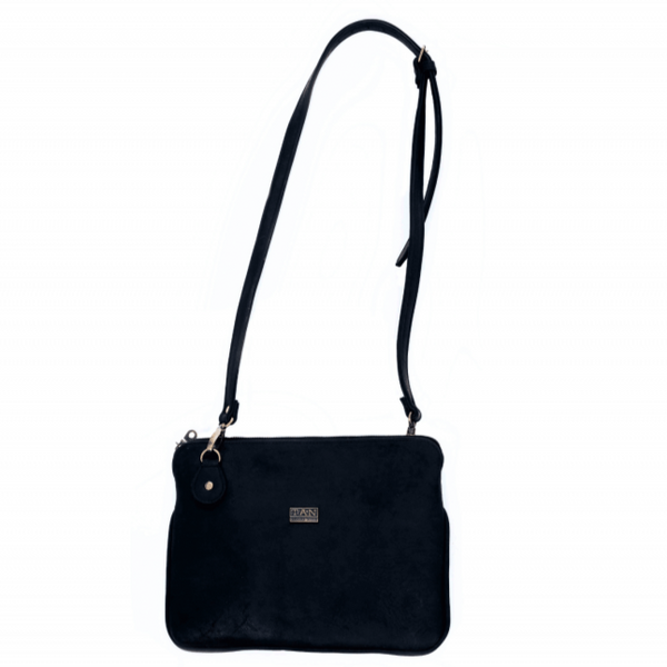 Tan Leather Goods - Taylor Leather Sling Bag | Black - KaryKase