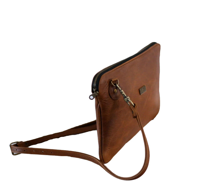 Tan Leather Goods - Taylor Leather Sling Bag | Pecan - KaryKase