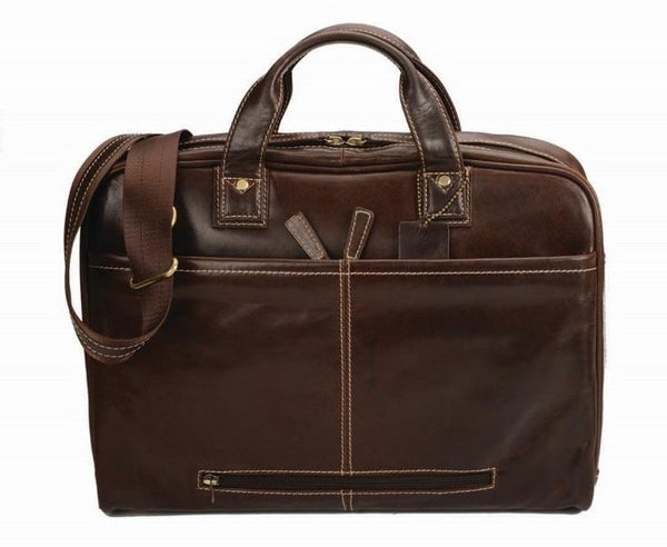Adpel Capri Leather Computer Bag | Brown - KaryKase