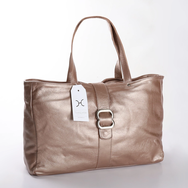 Thandana Ellie Metallic Leather Handbag - KaryKase