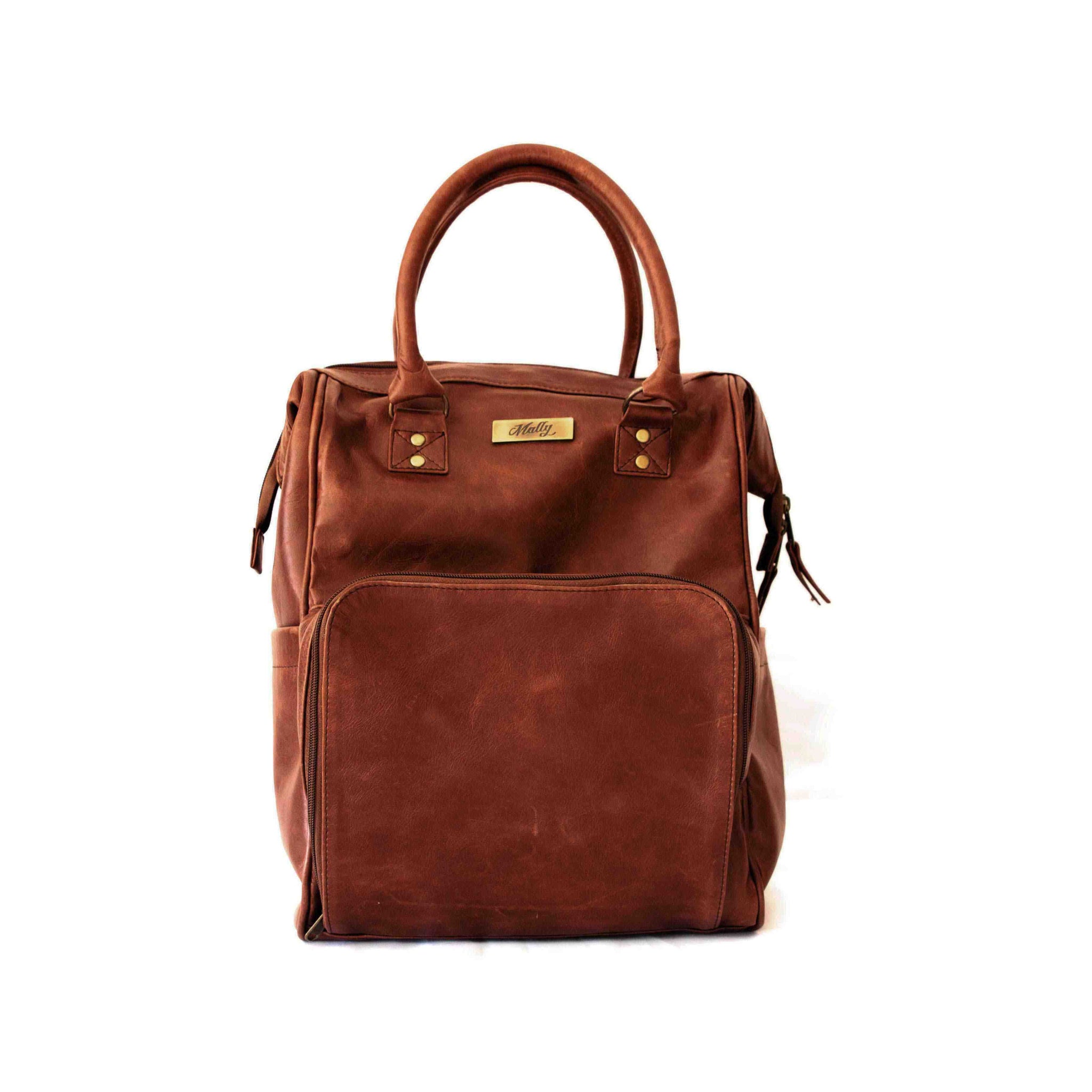 Mally Bambino Leather Baby Backpack | Brown