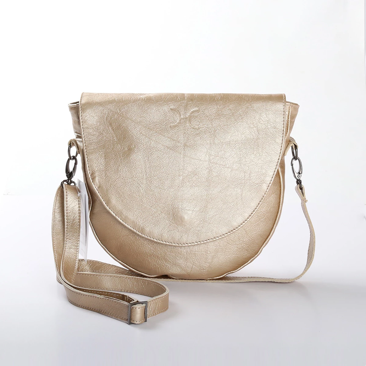 Thandana Saddle Metallic Leather Handbag - KaryKase