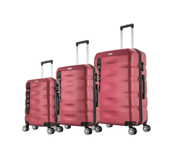 Tosca Mykonos 3 Piece Luggage Trolley Set | Red - KaryKase