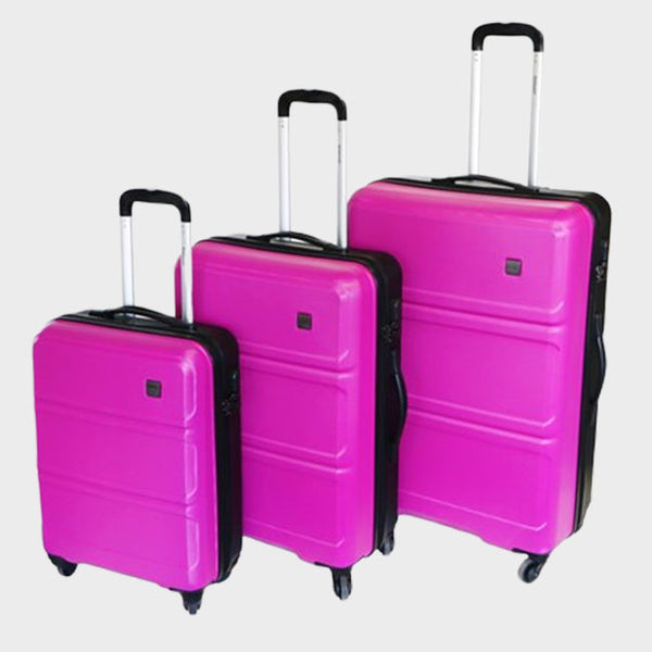 Tosca Elegant Vibe 3 Piece Luggage Trolley Set | Pink/Black - KaryKase
